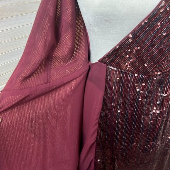 BCBG MaxAzria Steph Sequin Cocktail Wrap Dress 6 - Picture 11 of 13